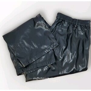 MADDEN NYC Women's High Rise  Faux Leather Cargo Pants‎ Jogger Size XXL
